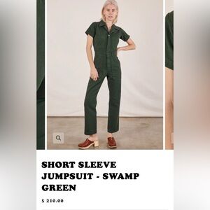Big Bud Press Short Sleeve Jumpsuit Swamp Green — Unisex